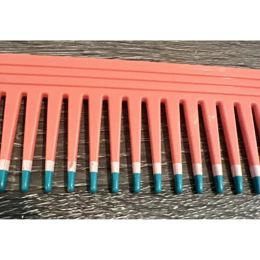 MEBCO Twice Dipped Wide Tooth Detangling Comb Coral Vintage 80'S/90'S